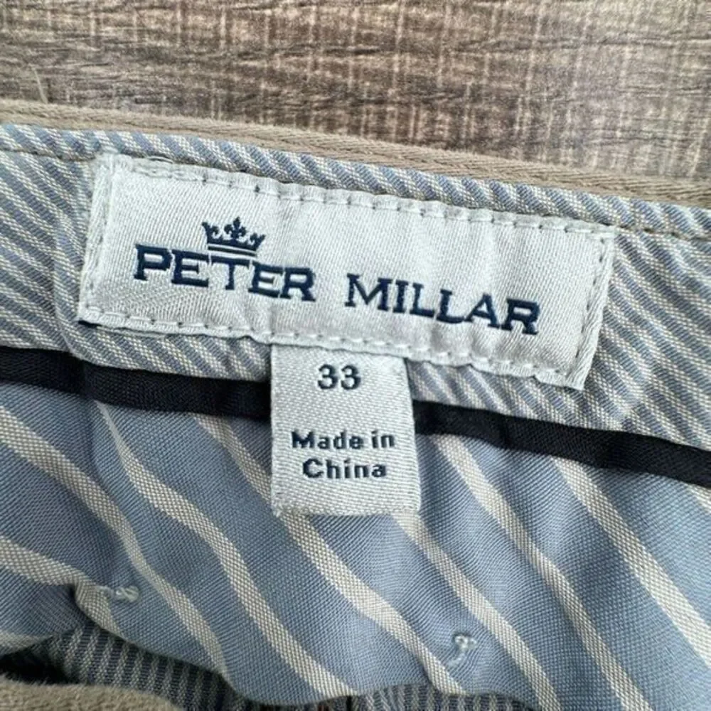 Peter Millar Ultimate Sateen 5 Pocket Pants Men's 33x26 Khaki‎ Brown Stretch - Picture 2 of 8